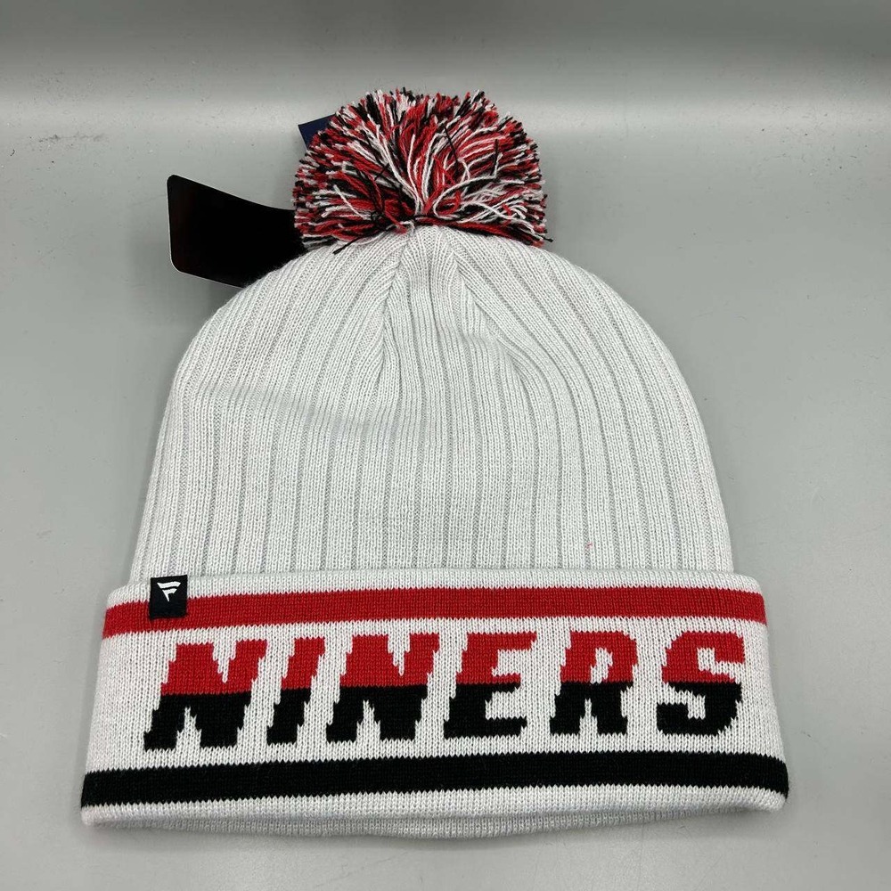 San Francisco 49ers NFL Hat Men Gray Fanatics Cuffed Beanie Pom Pom Cap New